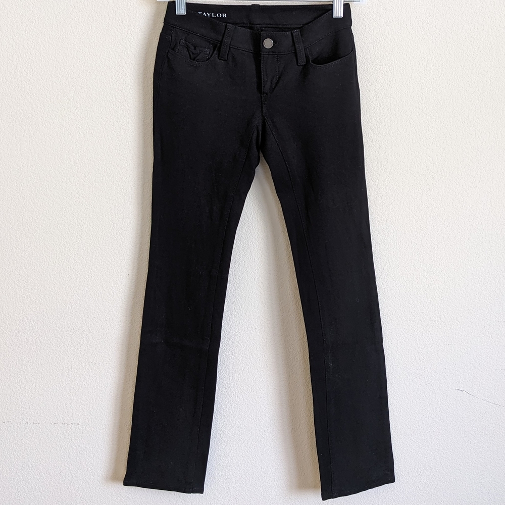 Ann Taylor Stretch Straight Leg Ponte Knit Pants 00P Black Office Work Tarvel